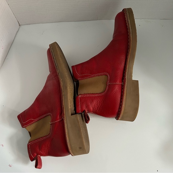 ZARA red leather ankle boots EU 39 - Picture 5 of 12